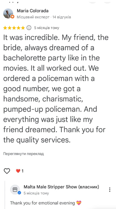 Private party entertainment Malta review